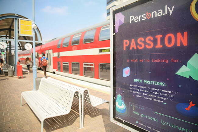 Offline recruitment campaign ad in the train station platform